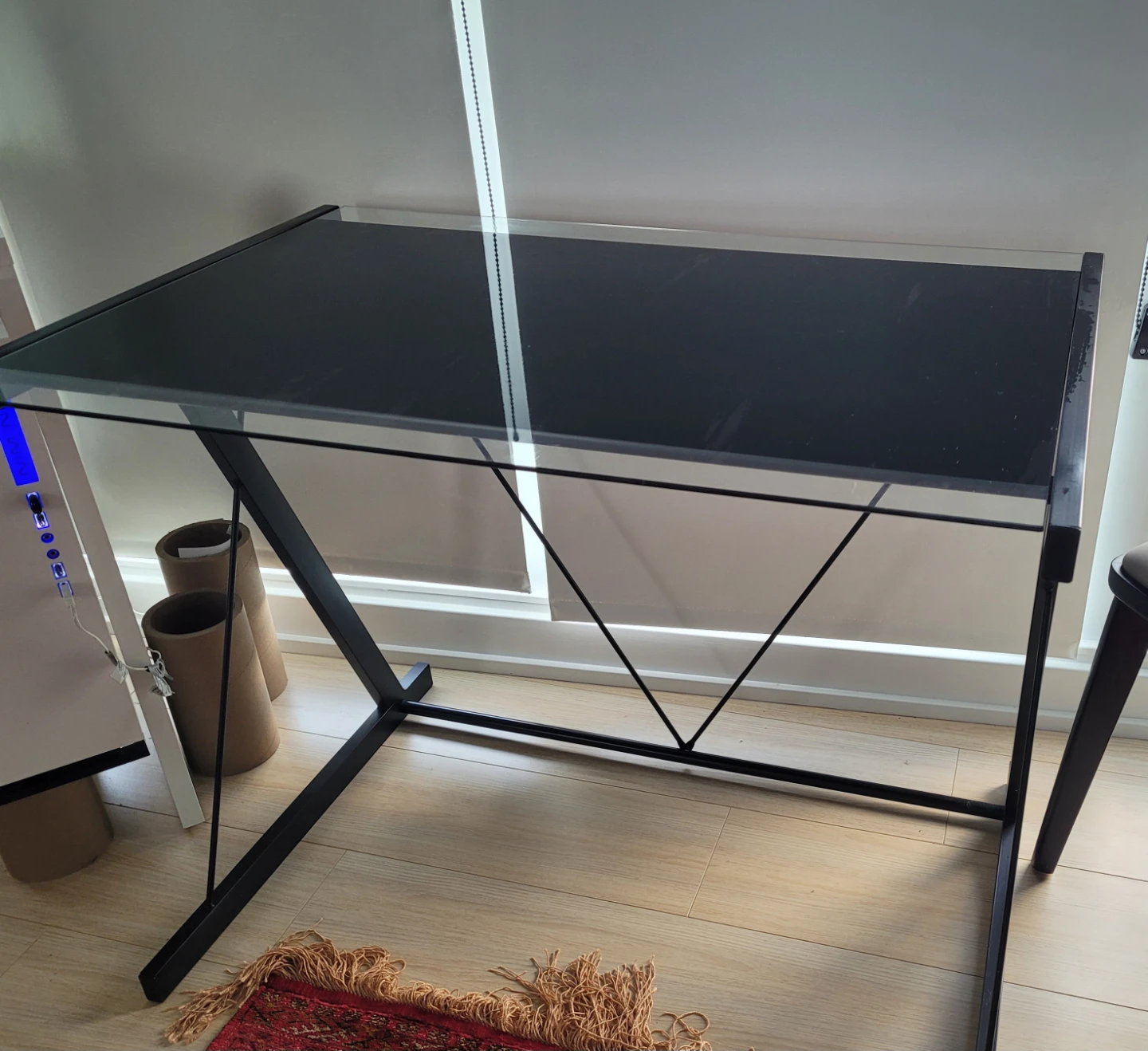 Black Glass Top Desk