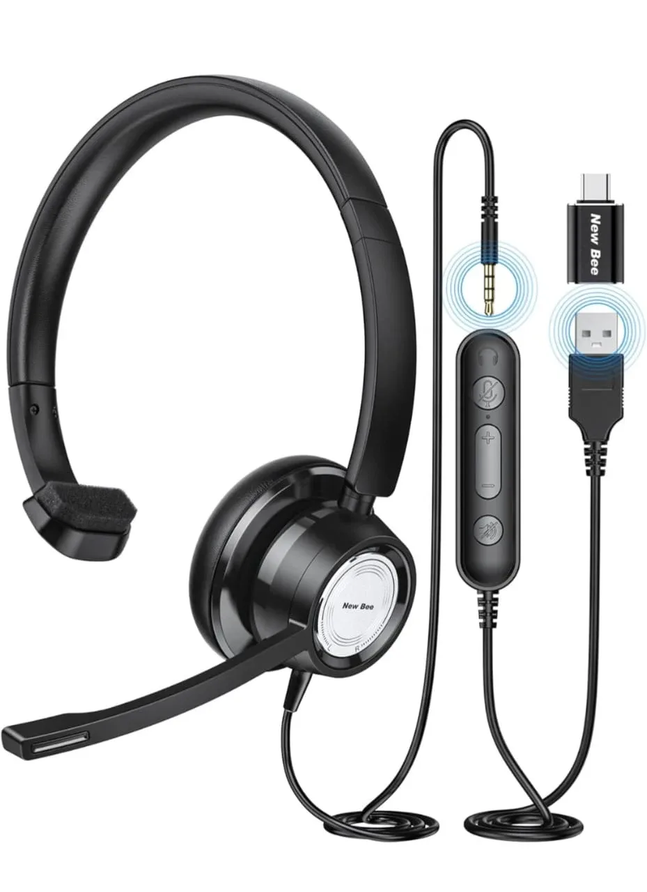 New Bee H365 USB Headset - New in Box image indicator(3)