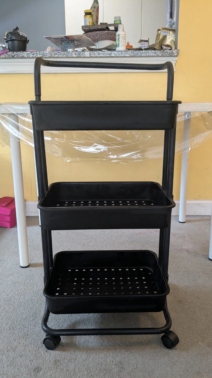 3-Tier Rolling Utility Cart with Handle and Wheels