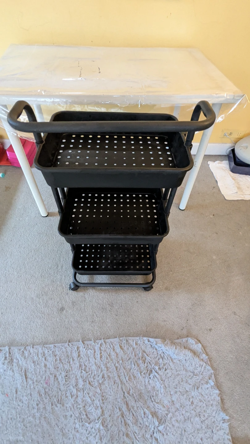 3-Tier Rolling Utility Cart with Handle and Wheels - photo 2