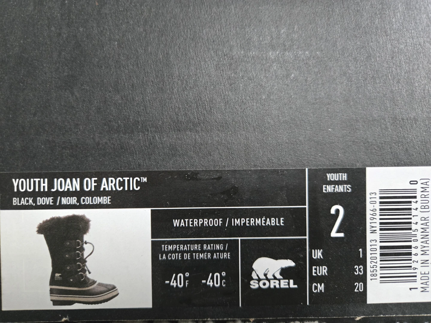 Sorel Youth Joan of Arctic Boots - Size 2 - Black - photo 4