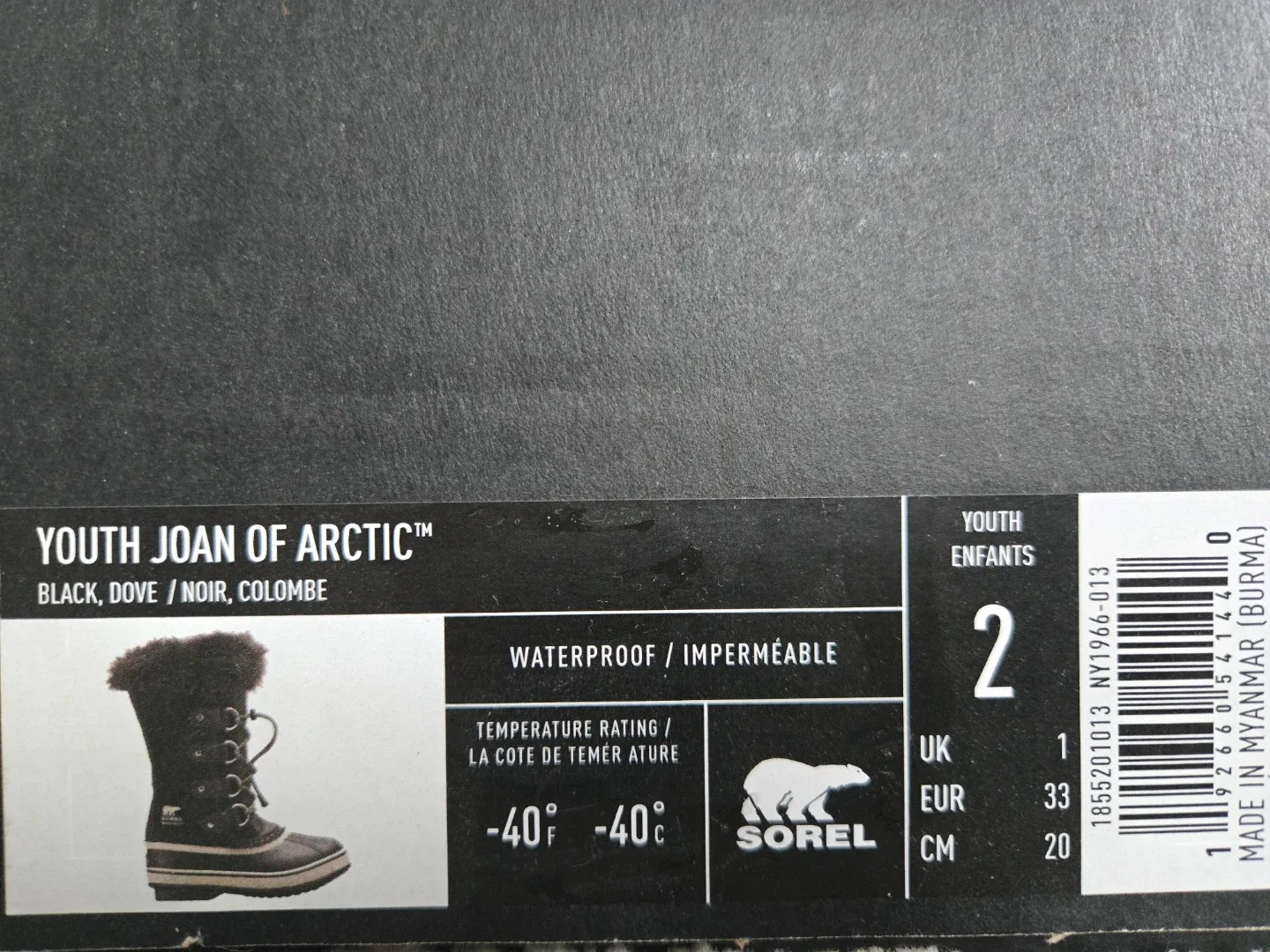 Sorel Youth Joan of Arctic Boots - Size 2 - Black image indicator(4)