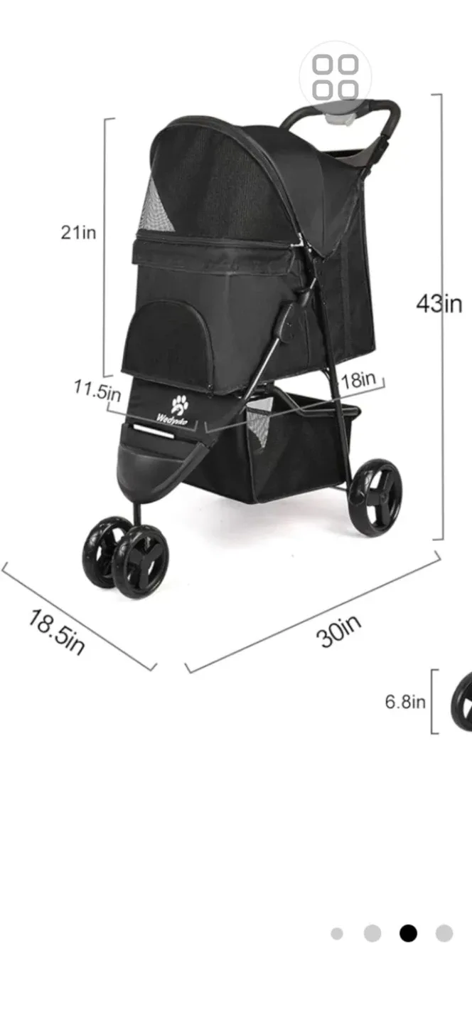 Wecuyo Black Pet Stroller image indicator(6)