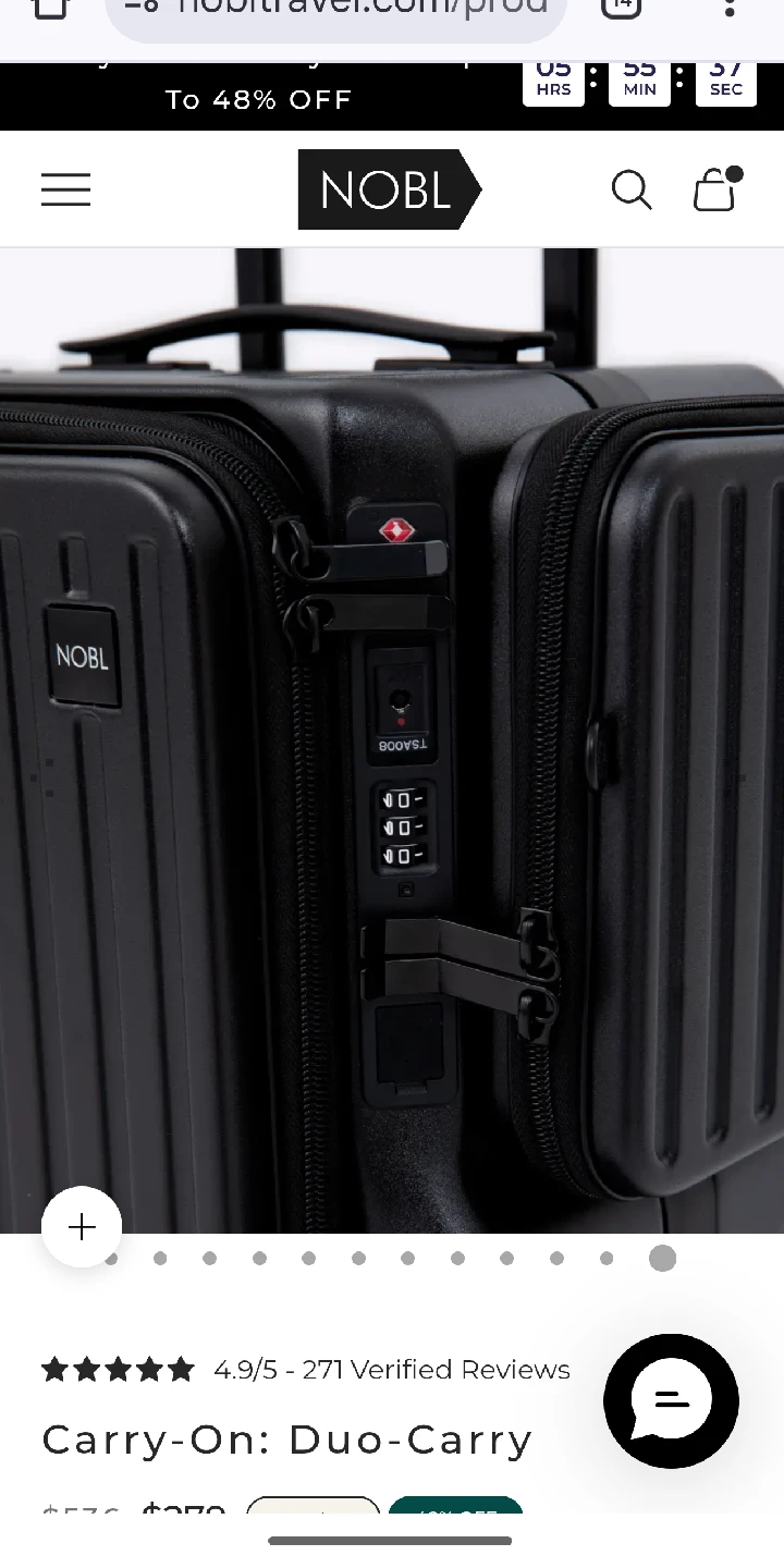 NOBL Carry-On: Duo-Carry Black Suitcase - photo 3