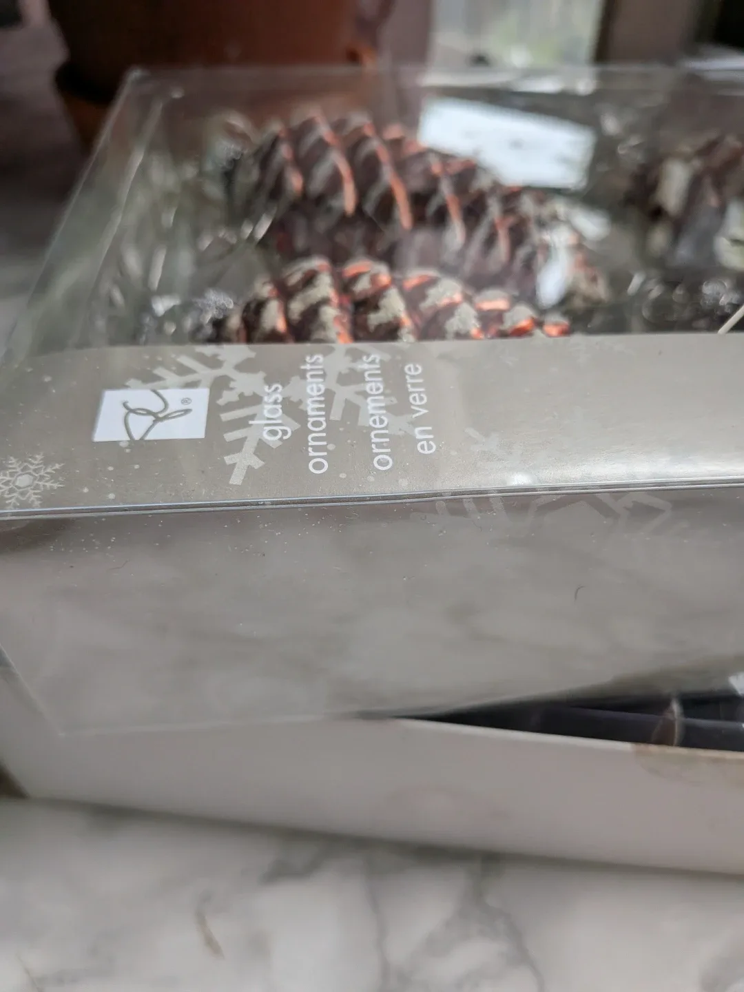 Christmas Ornaments - Pinecone & Metal House New in pkg image indicator(10)