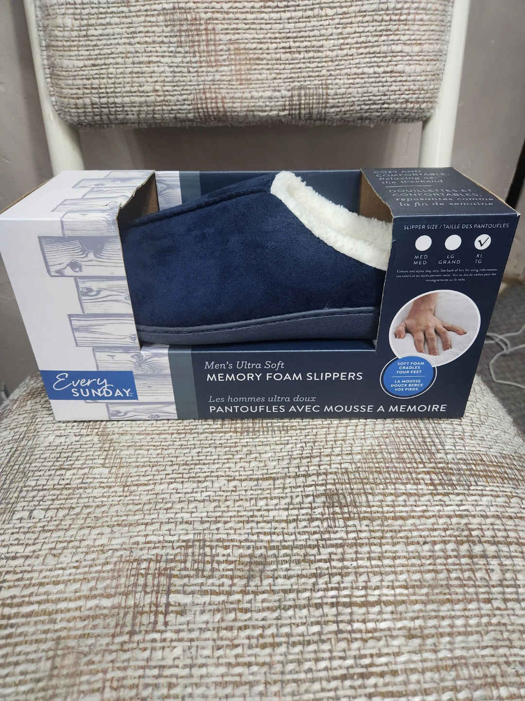 Every Sunday Men's Memory Foam Slippers - XL (11-12)