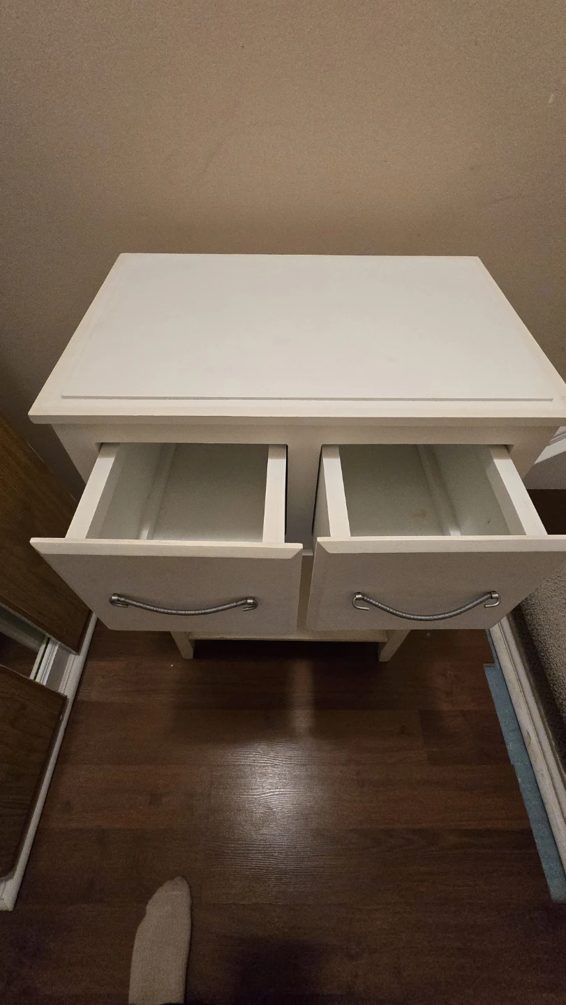 White Side Table with Two Drawers - photo 2