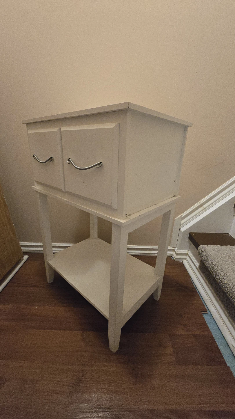 White Side Table with Two Drawers - photo 3
