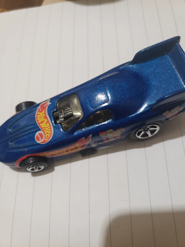 Hot Wheels 1977 Chevy dragster blue logo - photo 2