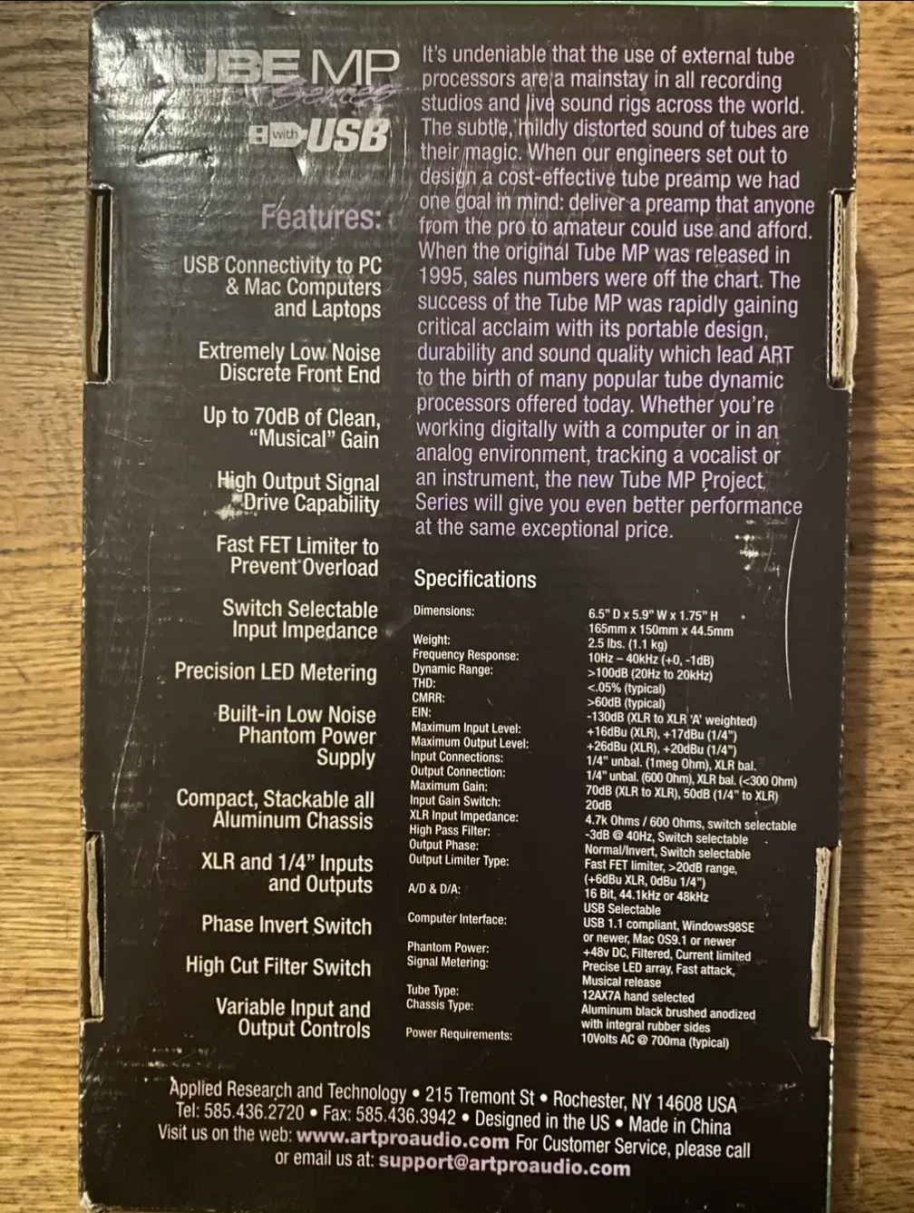 ART Tube MP Project Series Tube Preamplifier w/ USB image indicator(4)