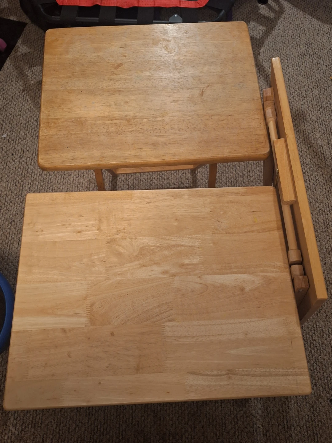Folding Wooden TV Tray Tables (Set of 3) - photo 2