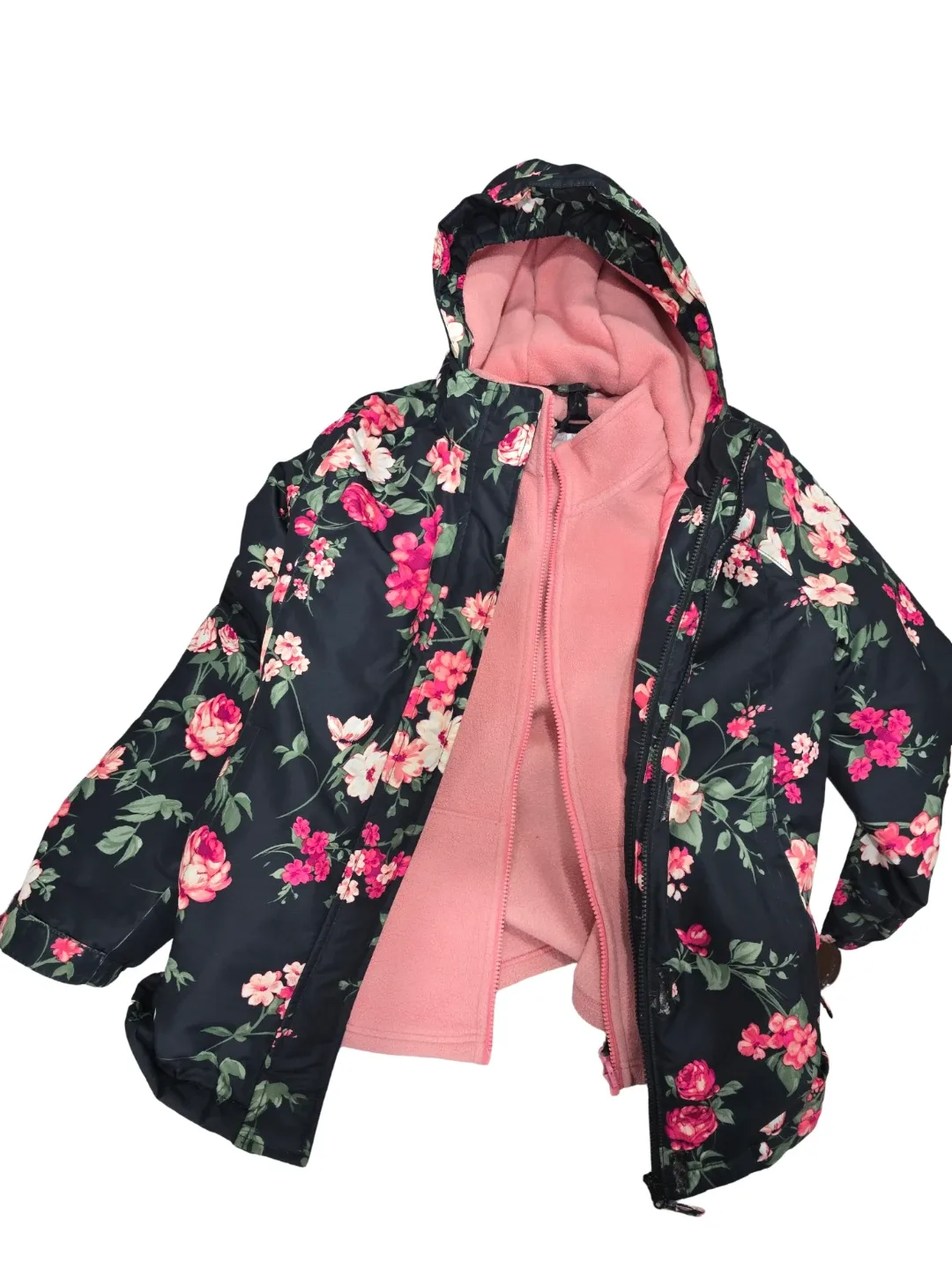 Childrens Place 2-in-1 Floral  Winter Jacket - Size 16 image indicator(2)