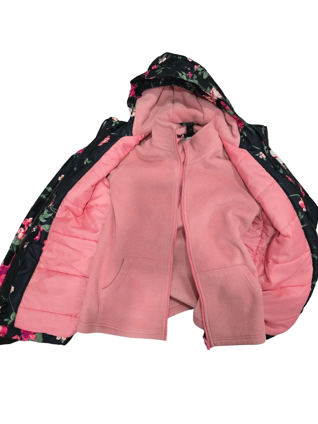 Childrens Place 2-in-1 Floral  Winter Jacket - Size 16 image indicator(3)