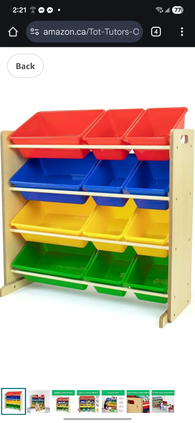 Tot Tutors Kids Toy Storage Organizer