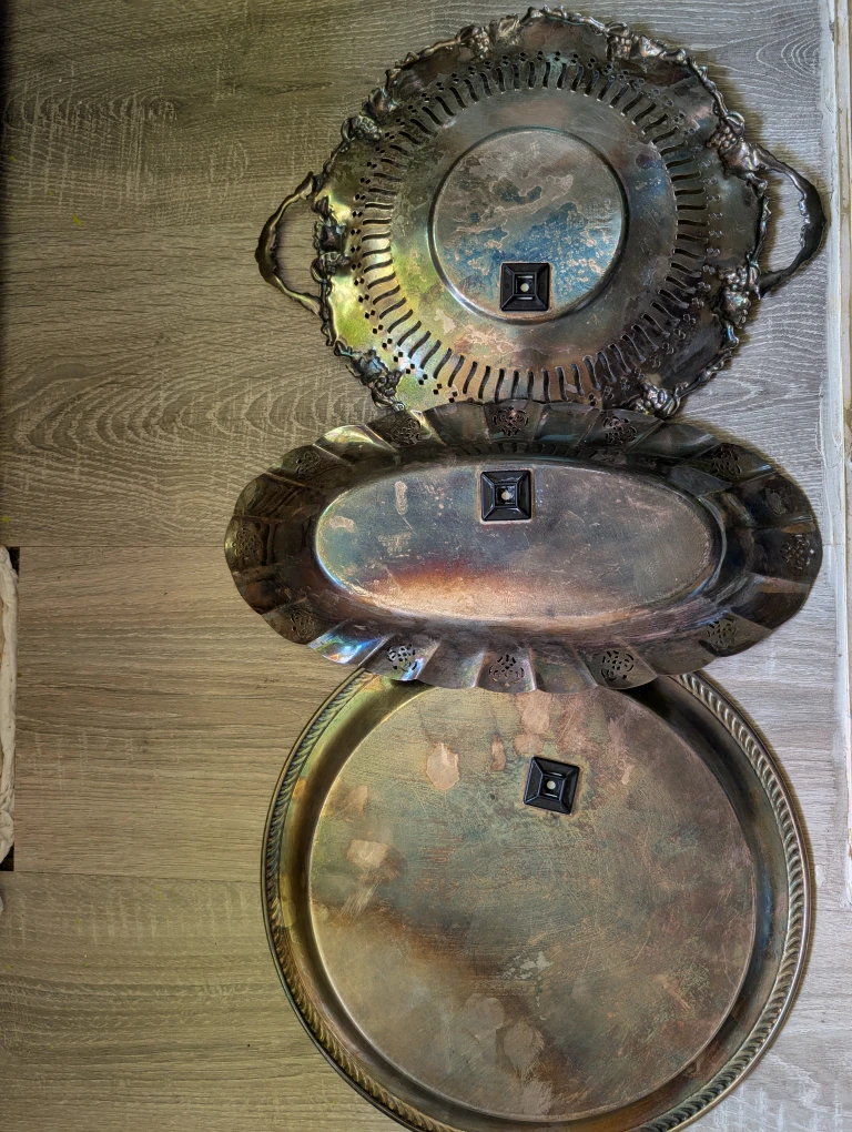 Vintage Silver Plated Serving Trays