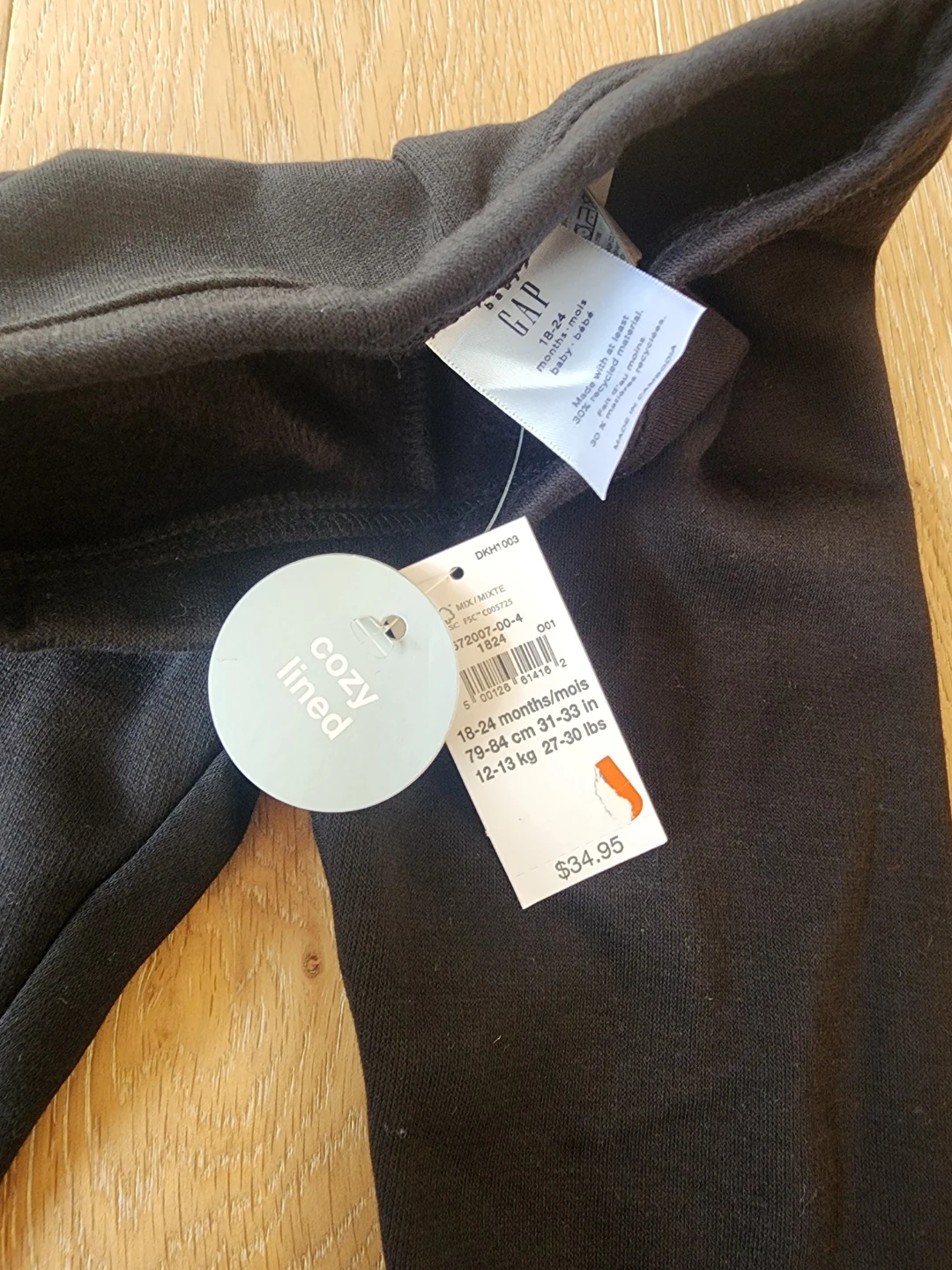 New Gap Baby Cozy Lined Leggings, 18-24 Months - photo 2