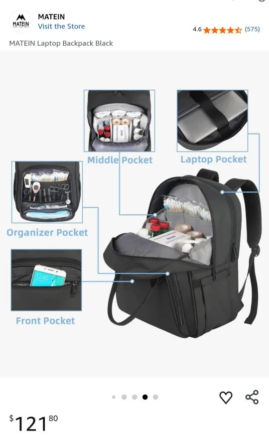 MATEIN Laptop Backpack - Black image indicator(4)