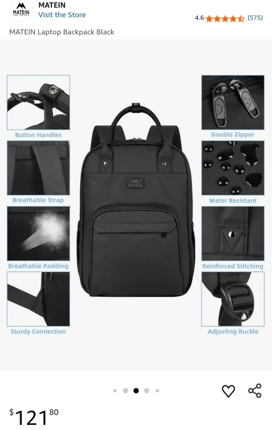 MATEIN Laptop Backpack - Black image indicator(6)