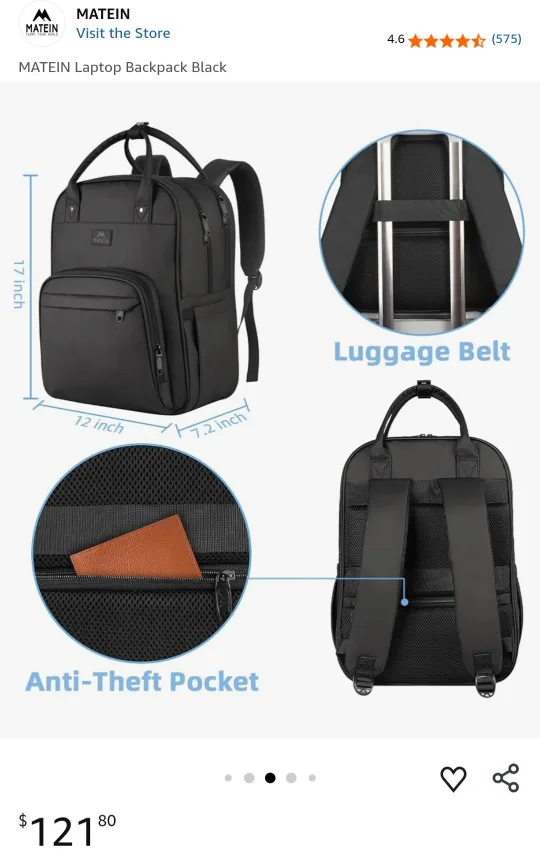MATEIN Laptop Backpack - Black image indicator(7)