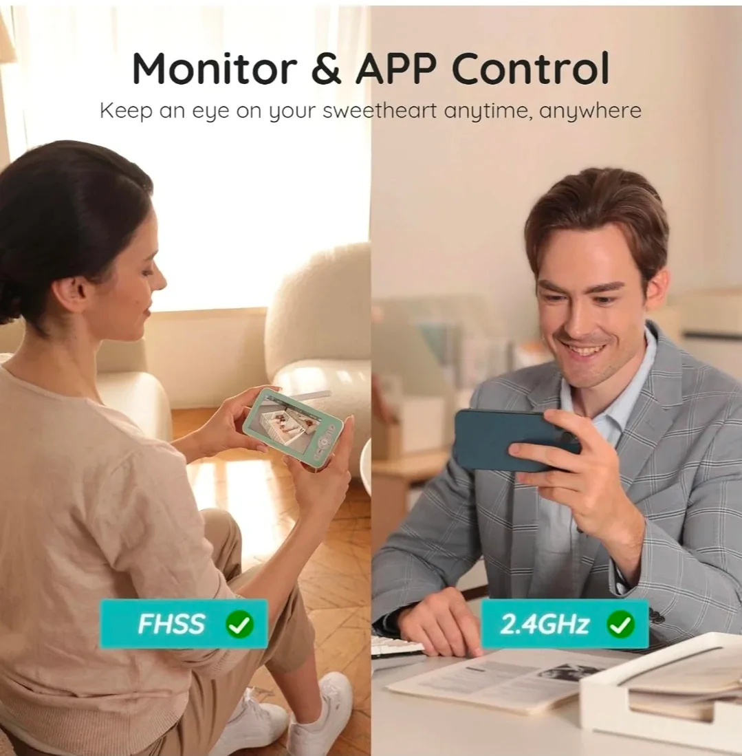 Boifun Baby Monitor with 5" LCD Screen image indicator(2)