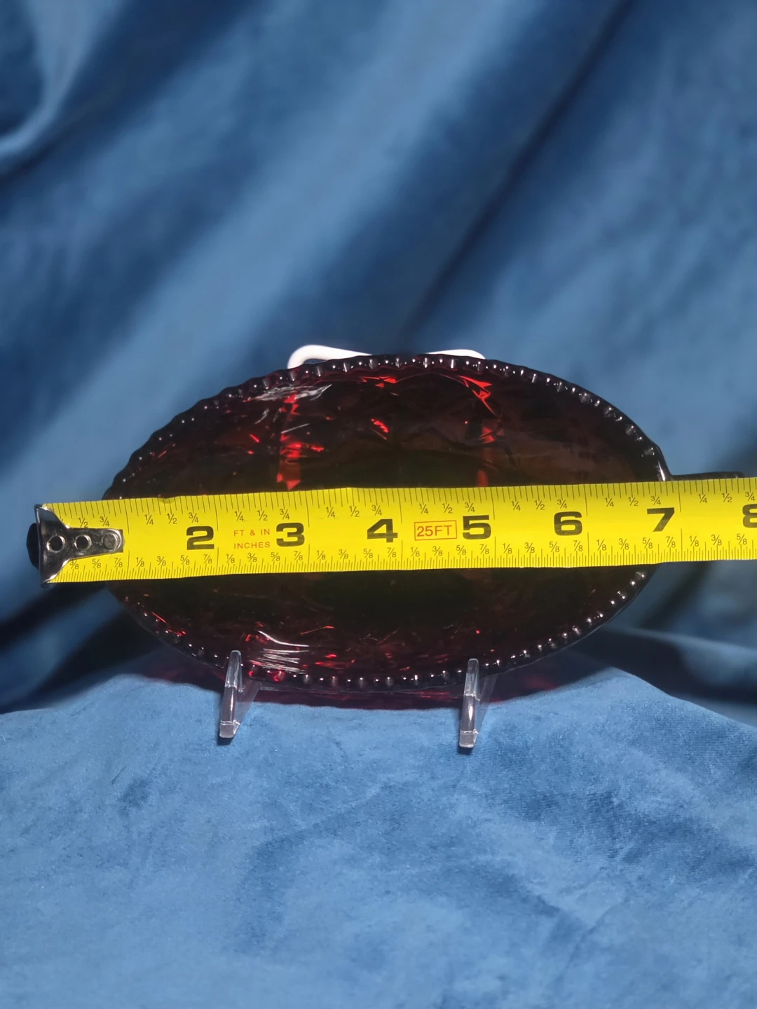 Vintage Ruby Red Glass Dish, 7 inch - photo 2
