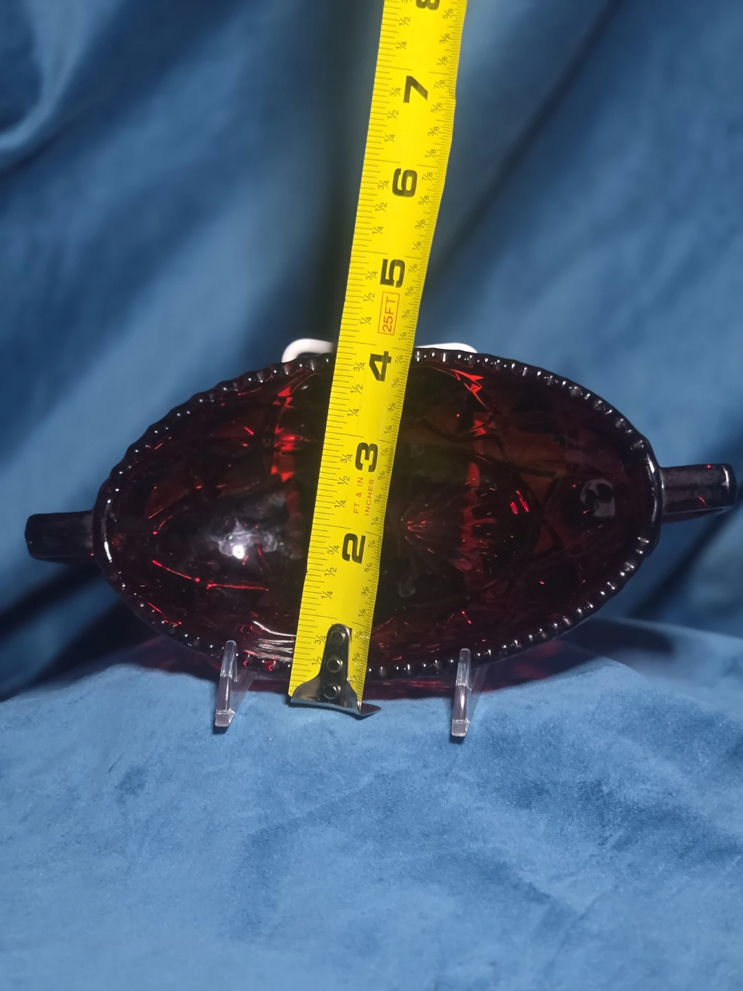 Vintage Ruby Red Glass Dish, 7 inch - photo 3