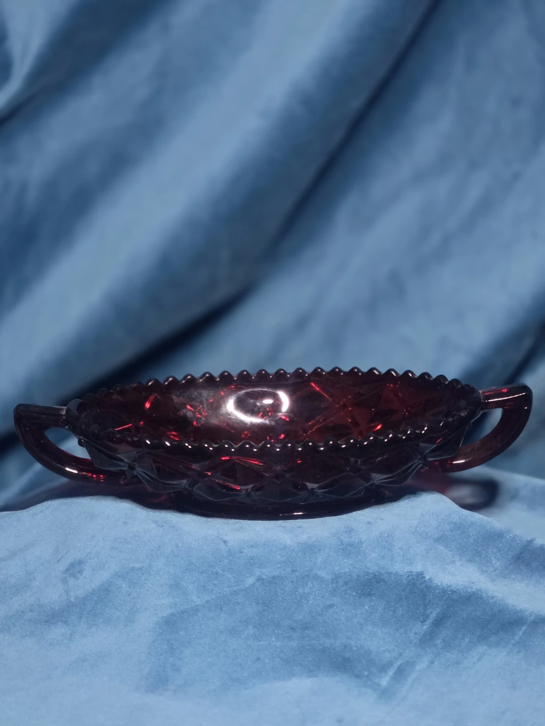 Vintage Ruby Red Glass Dish, 7 inch - photo 4