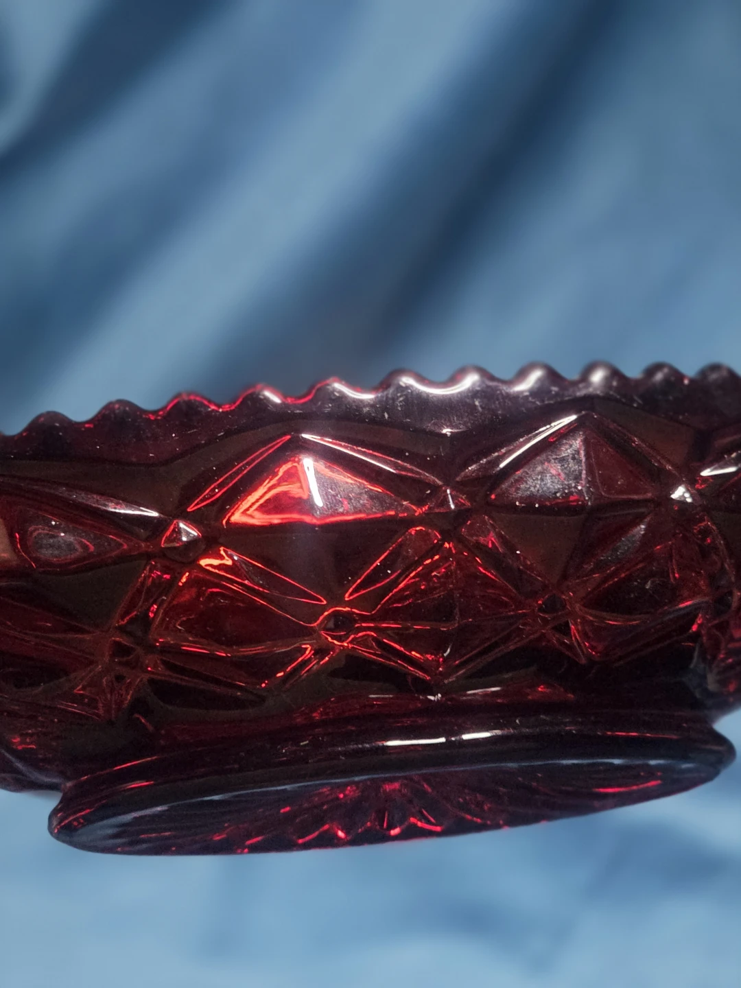 Vintage Ruby Red Glass Dish, 7 inch - photo 5