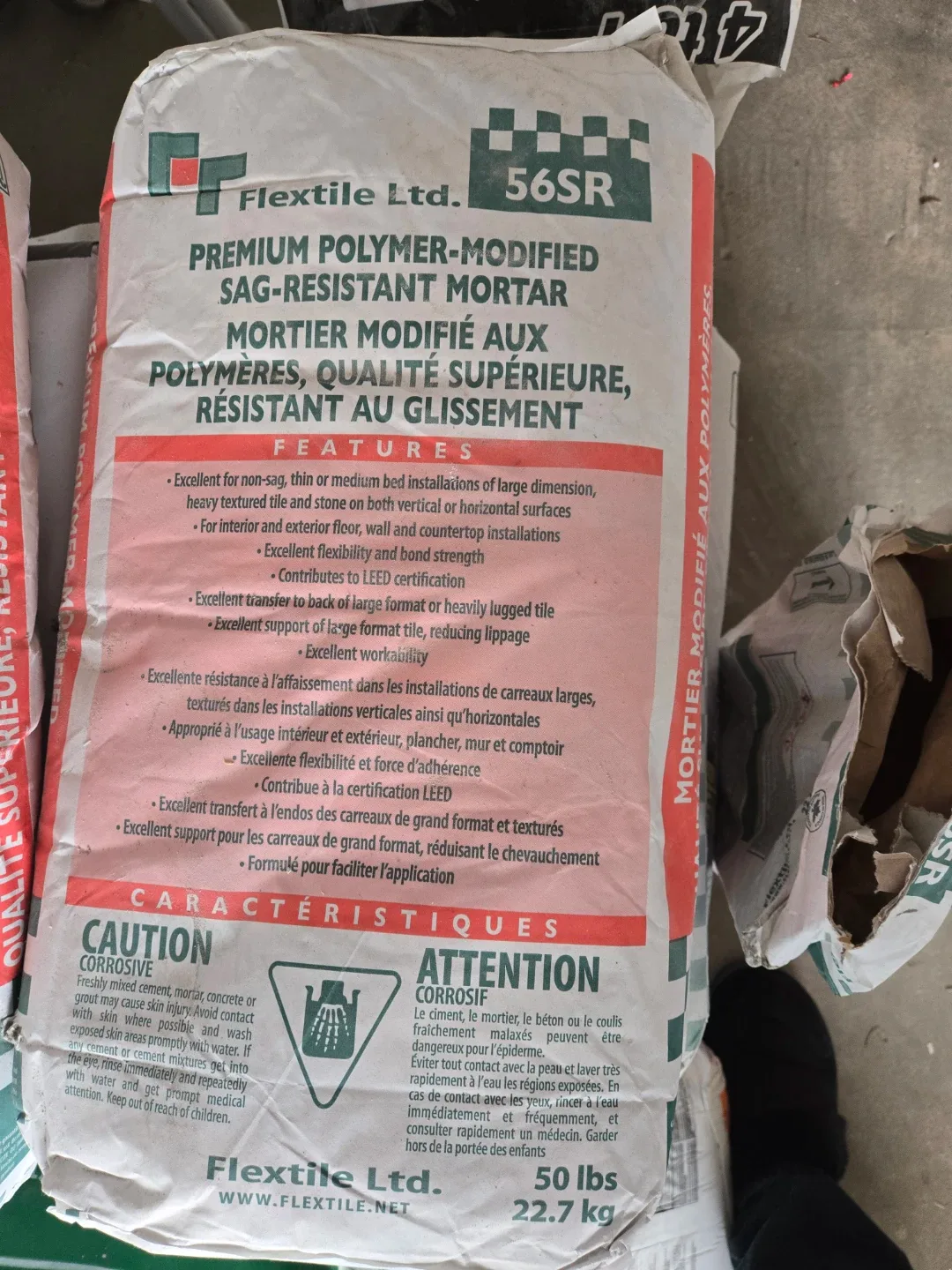 Flextile 56SR Premium Polymer-Modified Mortar - 50 lbs