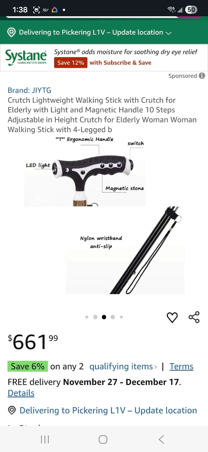 Adjustable Folding Walking Stick Cane image indicator(8)