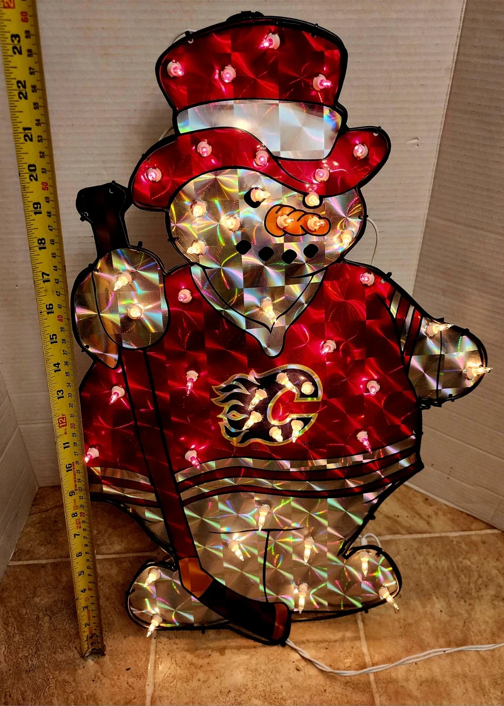 Calgary Flames Light-Up Snowman Decoration thumbnail