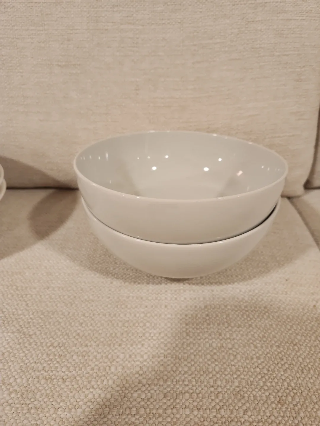 White Ceramic Bowls - Set of Two large