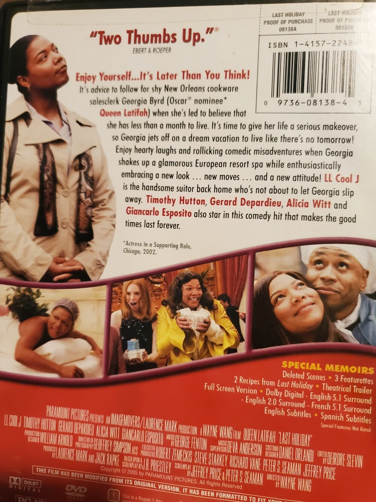 Last Holiday DVD (Staring Queen Latifah & LL Cool J) - photo 2