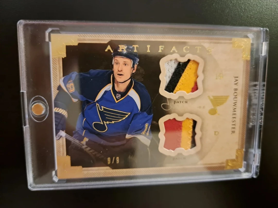 Jay Bouwmeester Artifacts Hockey Card/ gold/ game worn - photo 3