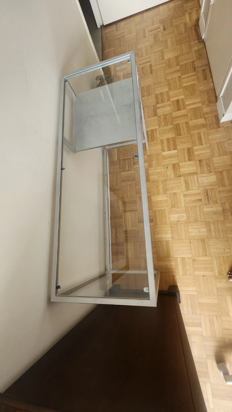 Glass Top Desk with Metal Frame - photo 3
