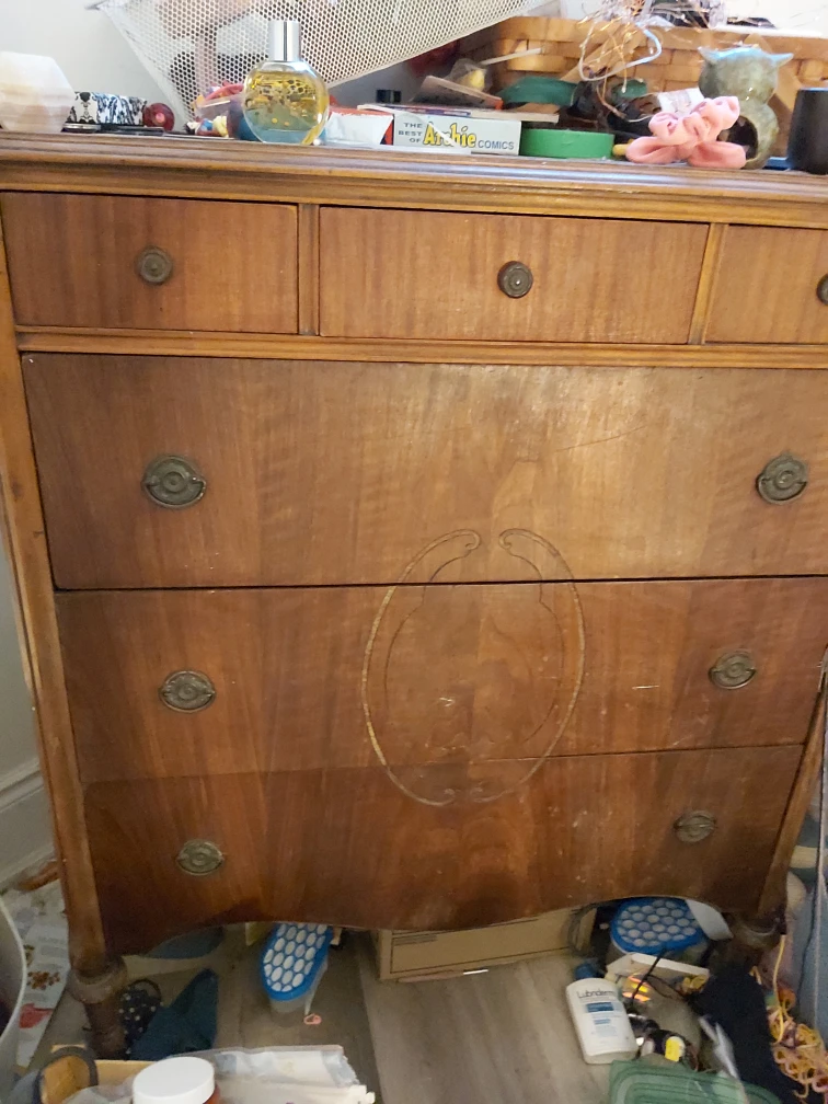 Antique Wooden Dresser with Drawers