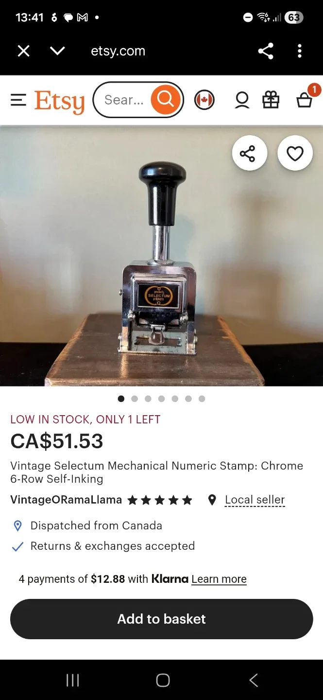 Vintage Selectum Mechanical Numeric Stamp image indicator(2)