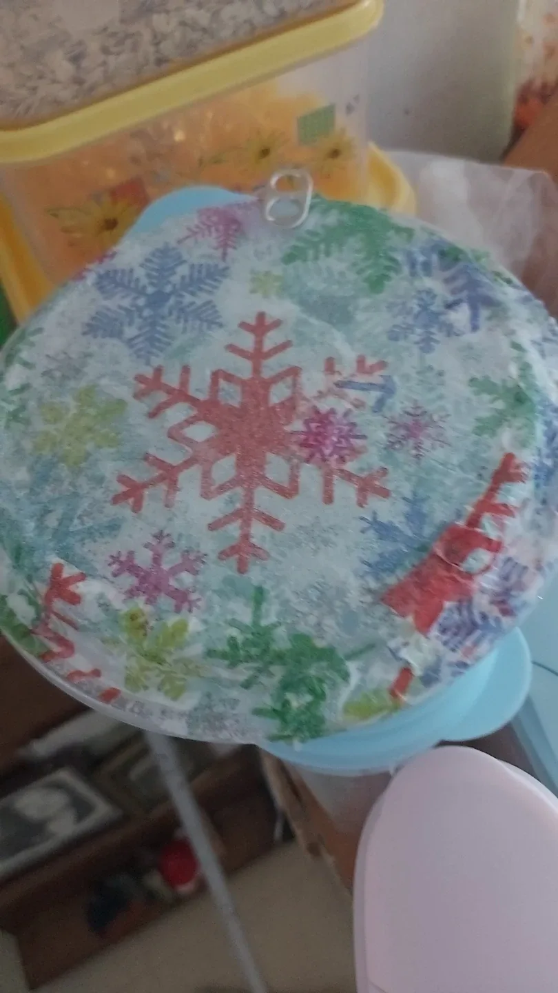 Plastic Container with Snowflake Design