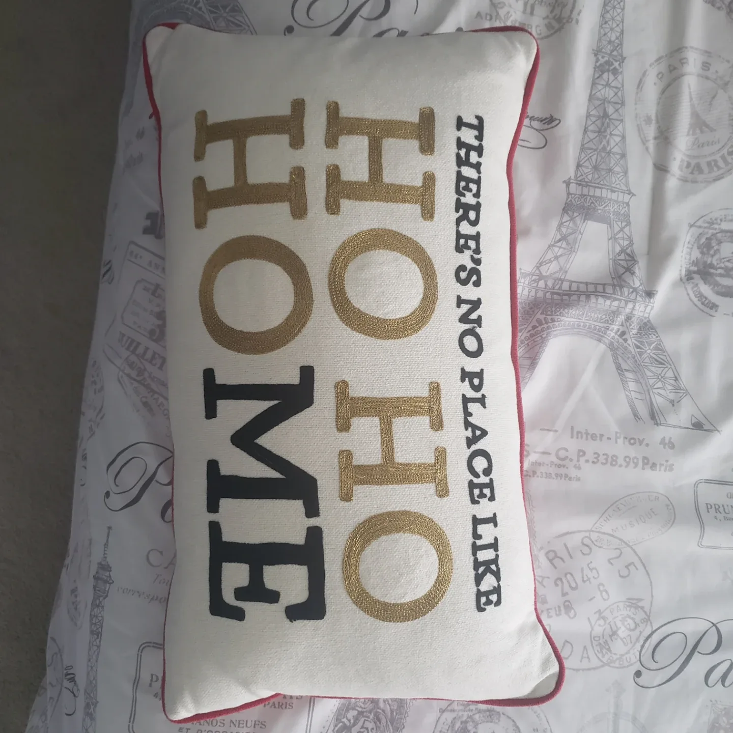 Decorative 'Ho Ho Home' Throw Pillow image indicator(4)
