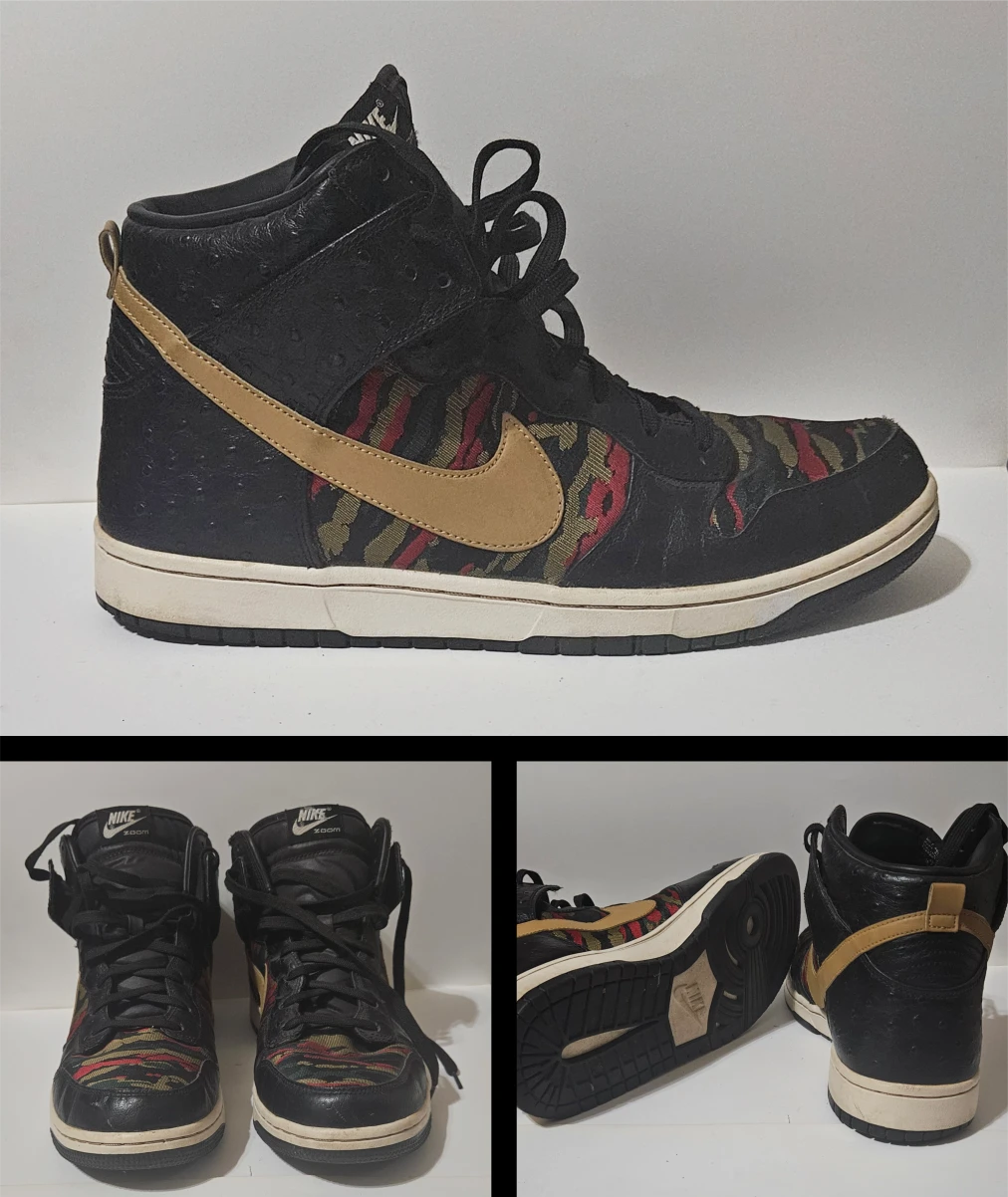 Nike Dunk High 2014 Tiger Camo / Ostrich Black Men's