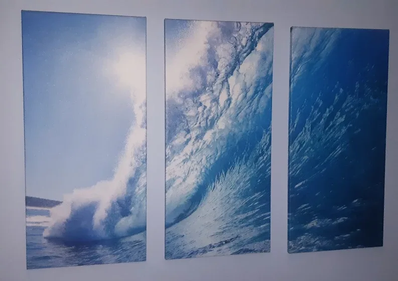 Wave Print Wall Art - 3 Panel