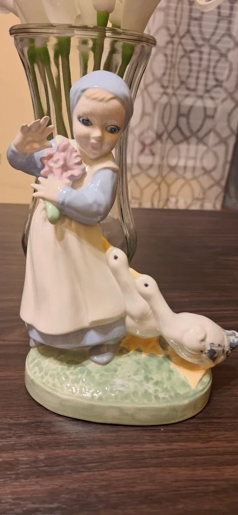 Vintage Ceramic Figurine Boy with Geese image indicator(9)