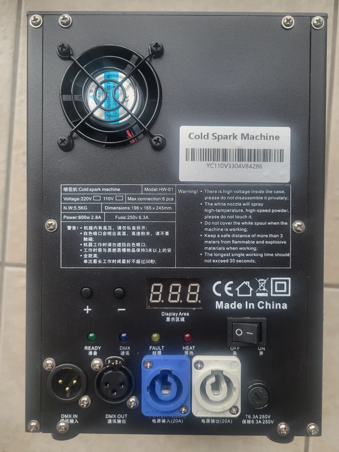 Cold Spark Machine - Model HW-01