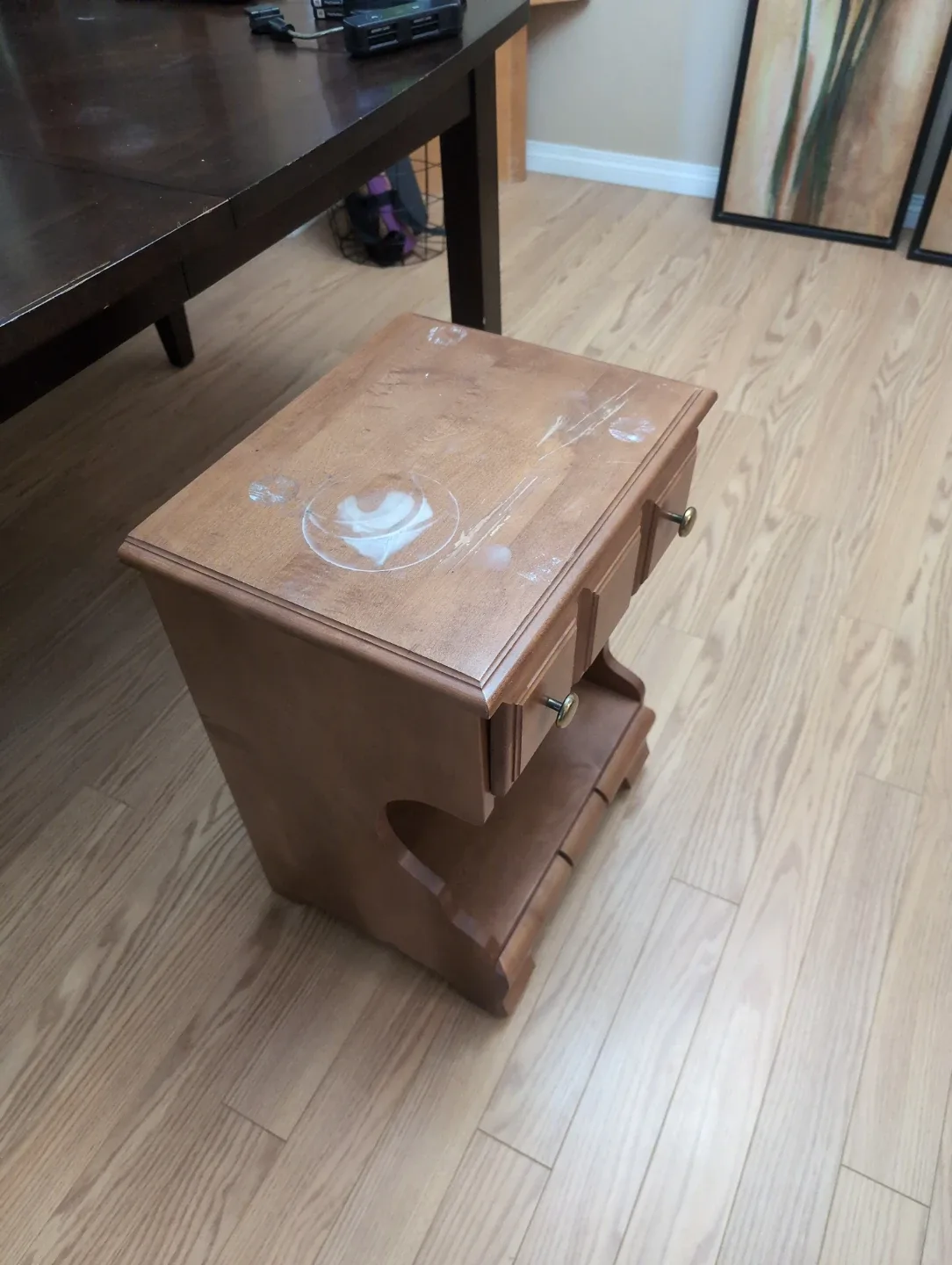 Wooden Bedside Table with Drawers image indicator(2)