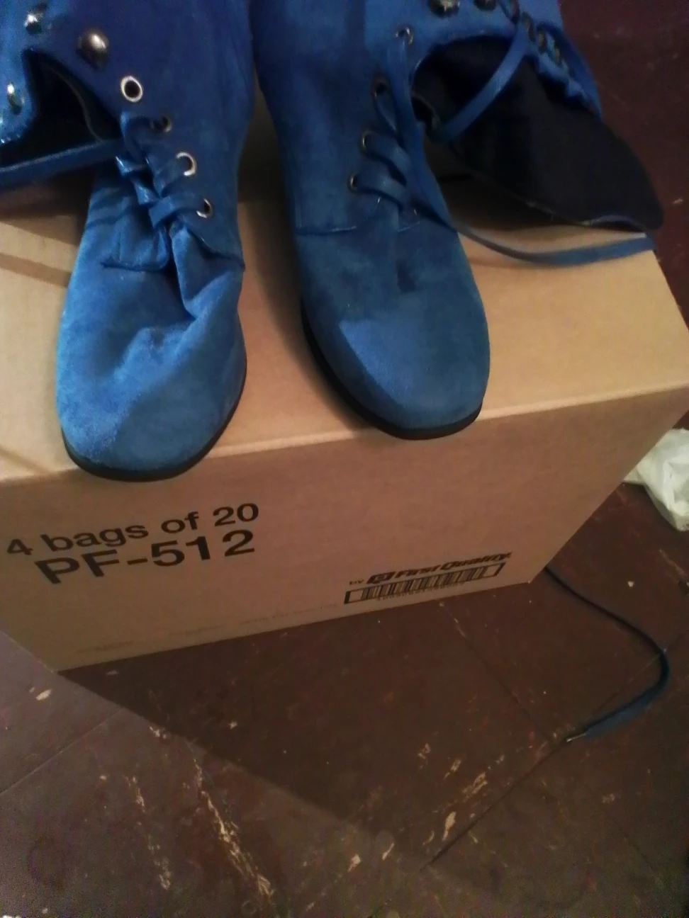 Blue Suede Lace-Up Boots size 9 - photo 2