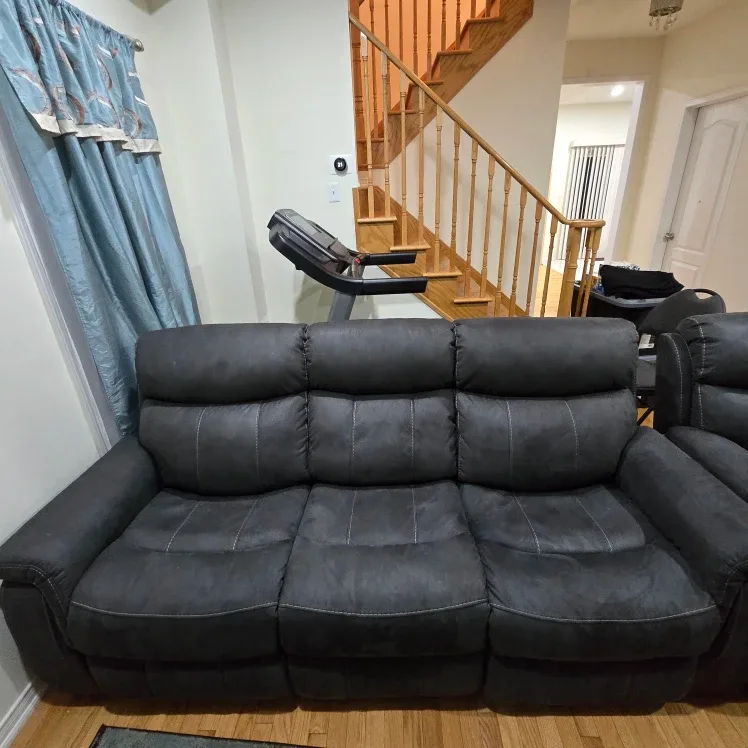 Grey Dual power Reclining Sofa and chair Set