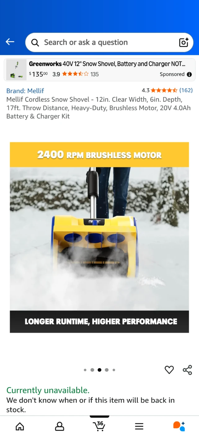 Mellif Cordless Snow Shovel - 12in - photo 4