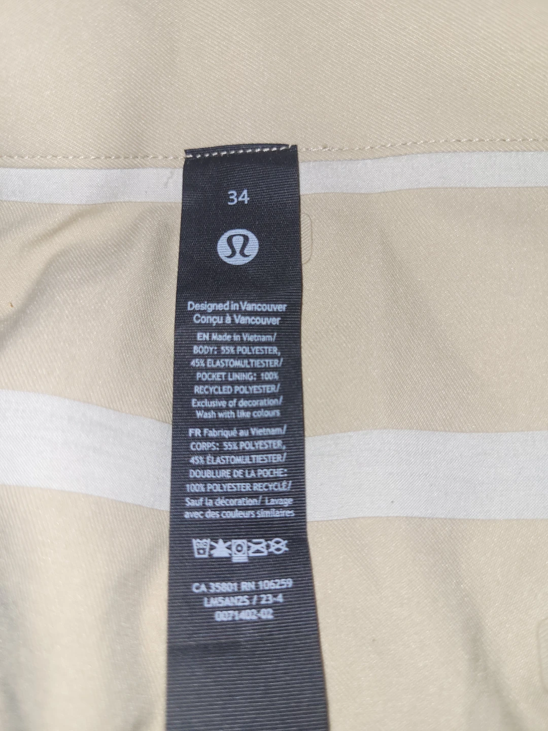 Lululemon ABC Bonded Twill Slim-Fit Pant - Size 34 - photo 3