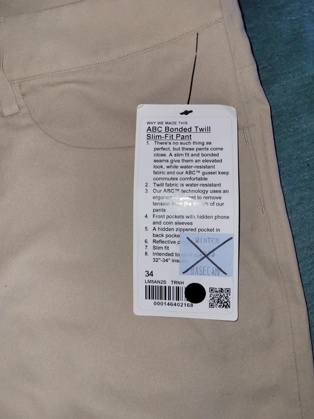 Lululemon ABC Bonded Twill Slim-Fit Pant - Size 34 - photo 4