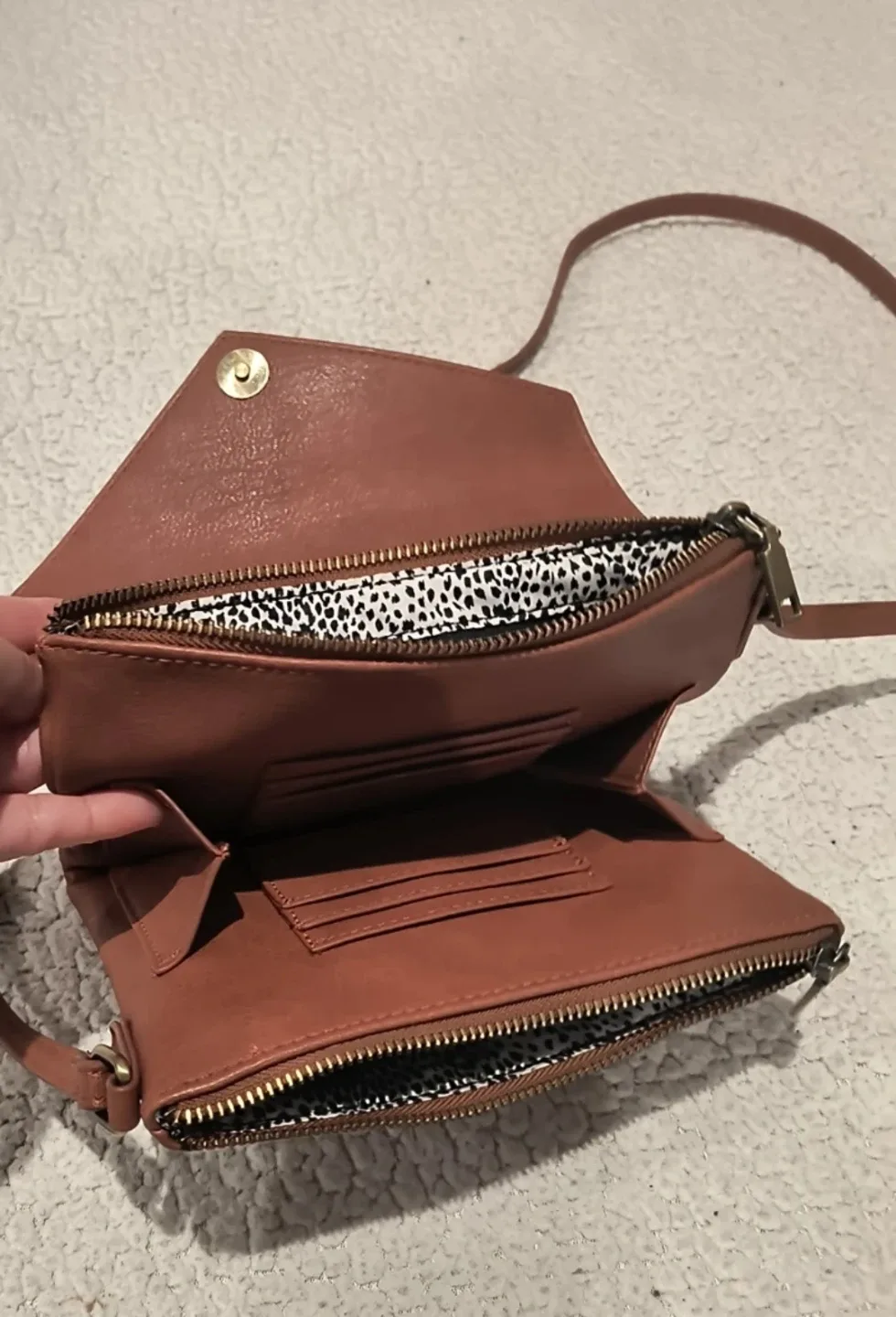 Antik Kraft Brown Crossbody Envelope Purse Bag Adjustable Strap image indicator(5)